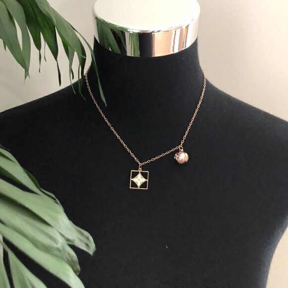 Designer Stainless Steel Rose Color Necklace - Picture 12 of 12